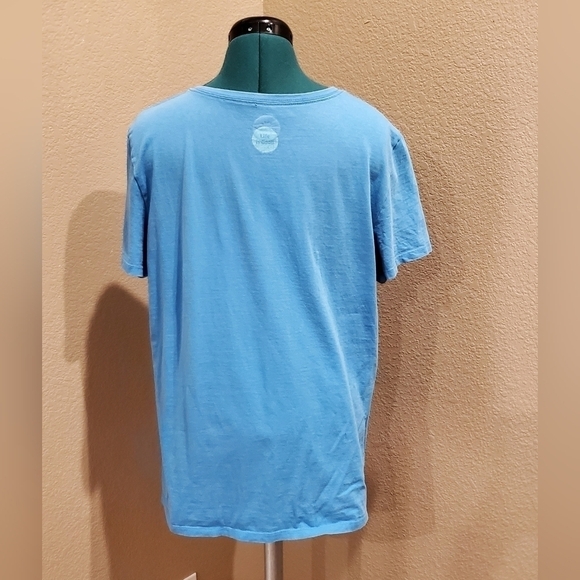 LIFE IS GOOD BLUE SHORT SLEEVE T-SHIRT CRUSHER PATIO PORCH SUMMER WOMEN LARGE - Picture 3 of 14